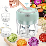 Picadora de Carne, Picador de Verduras Eléctrico, Mini Picador Recargable USB, Potente Procesador Pequeño para Alimentos, Licuadora para Jengibre, Chile, Frutas, Carnes, etc. 250ml