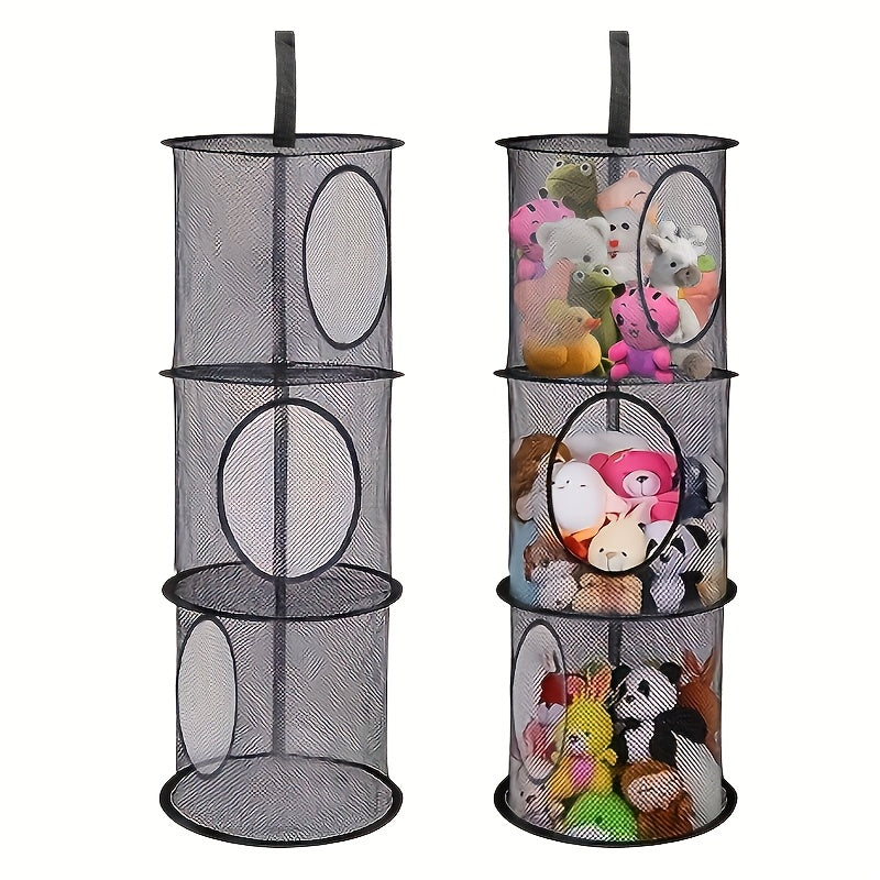 Organizador Plegable de Peluches con 43 Compartimentos - Bolsa Colgante de Malla para Habitación Infantil, Organizador Multiusos de Tela Duradera para Ropa, Guantes y Calcetines (), Diseño Compartmentalizado