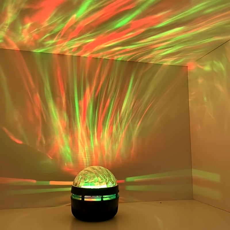 1 pieza de luz de proyección giratoria Aurora, luz nocturna de ambiente para dormitorio, regalo de Halloween y Navidad, lámpara de atmósfera disco alimentada por USB