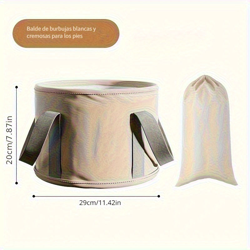 Bañera Portátil Hipoalergénica para Remojo de Pies con Capa Aislante de Aluminio - Plegable, Sin Necesidad de Energía Eléctrica, Cubeta Multiusos para Uso en Casa y Residencias Estudiantiles