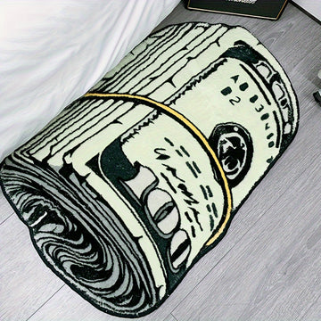 Tapete con diseño de signo de dólar elegante - Ideal para decoración del hogar, dormitorio, baño y más - Poliéster duradero, solo lavado a mano
