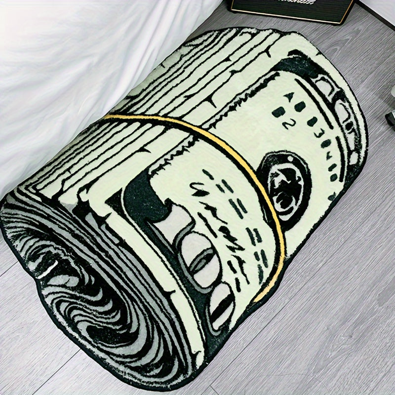 Tapete con diseño de signo de dólar elegante - Ideal para decoración del hogar, dormitorio, baño y más - Poliéster duradero, solo lavado a mano