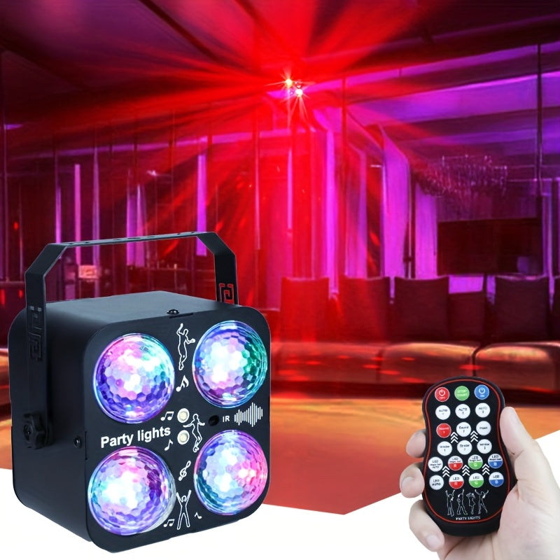 1PC4 Bola LED mágica estroboscópica, control de voz DJ, KTV, bar, karaoke, hotel, familia, cumpleaños, propuesta romántica, iluminación para escenarios, decoración navideña y regreso a clases. [Con control remoto pero sin batería]