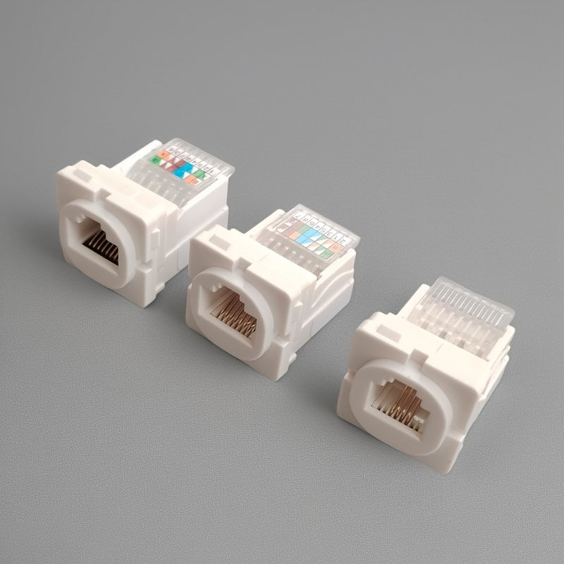 10 piezas, panel de red redondo 8P8C, módulo sin herramientas, seis clases, clase seis, tres clases, RJ45CAT.6, CAT.7, RJ11CAT.3, adaptador de línea de alimentación