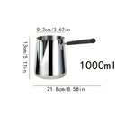 1pc Servidor de Acero Inoxidable para Café con Mango Largo, Capacidad de 350ml/600ml, Calentador de Vertido Versátil para Espresso, Leche, Arte de Latte, Chocolate y Derretimiento de Mantequilla, Ideal para Uso en Casa, Restaurante y Café, Tema de Vacaci