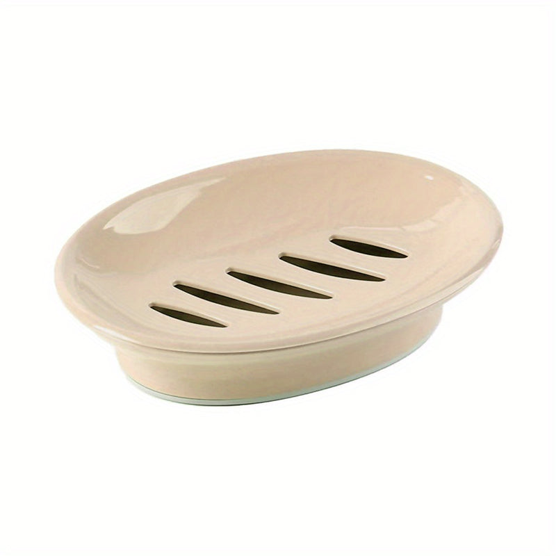 1 Protector De Jabón De Doble Capa, Novedoso, Portátil, Antideslizante, Ovalado, Para Almacenamiento De Jabón, Contenedor, Soporte Para Caja De Jabón De Ducha De Cocina, Accesorios De Baño
