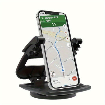 Montura universal para teléfono con soporte para salpicadero, rotación de 360 grados, material ABS, resistente al agua, ventosa antideslizante para un agarre seguro, compatible con todos los teléfonos inteligentes para una conducción segura y una navegac