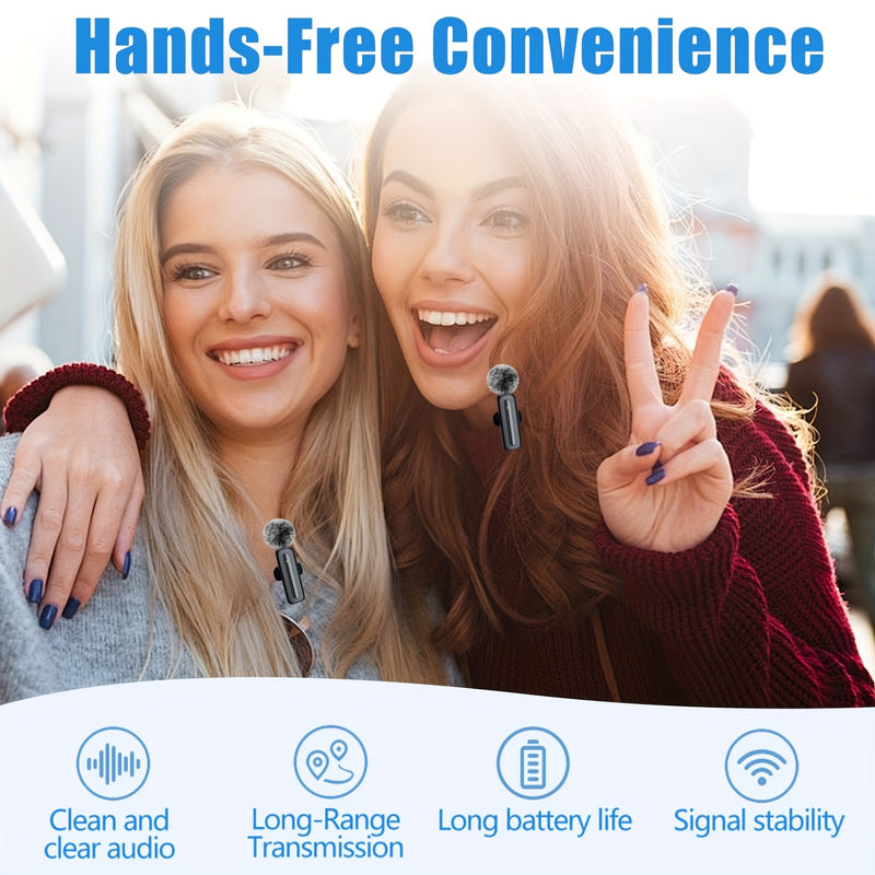 Micrófono inalámbrico lavaliere para teléfonos inteligentes de tipo C, Android, clip-on, plug and play, mini micrófono lavaliere para teléfono, entrevistas de video, vlogs.
