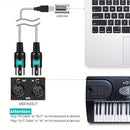 1pc 2-en-1 Cable Convertidor USB a MIDI, 16 Canales Cable de Interfaz Redonda Macho a Hembra Cat5e, Adaptador de Teclado Sintetizador Plug & Play para PC, Estudio de Música, Portátil, Windows, Mac - No Se Requiere Batería