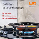 MOREDOR Sartén Antiadherente de 7 Agujeros con Molde para Pasteles de Aleación de Aluminio y Mango Ergonómico, Fácil Limpieza y Diseño Ahorrador de Espacio para Cocina en Casa, Actividades al Aire Libre, Panqueques, Empanadas
