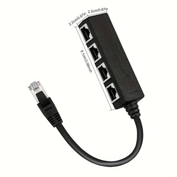 Divisor de Ethernet RJ45 1 Macho a 3 Puertos Hembra Adaptador de cable LAN RJ45, compatible con Cat5, Cat5e, Cat6, Cat7, Cat8, alimentado por USB, tensión de funcionamiento ≤36V, adecuado para SmartThings