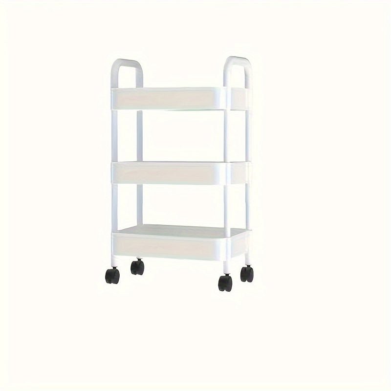 Carrito de Almacenamiento con Ruedas de 3 Niveles - Organizador de Plástico Blanco y Negro Versátil para Cocina, Baño, Dormitorio - No Requiere Montaje, Regalo Perfecto de Navidad, Organizadores y Almacenamiento para Baño
