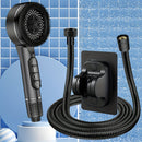 Cabezal de ducha portátil de alta presión con chorros ultra potentes, negro, PVC, incluye manguera de 1,5 m y soporte - Instalación fácil, no necesita electricidad, ideal para uso doméstico, accesorio de baño | Artículo práctico de baño | Cabezal de duch