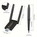 Adaptador USB WiFi de doble banda WIMOTEK de 1300 Mbps con antenas de 5 dBi, 802.11AC, USB 3.0, compatible con Windows 11/10/8/7/XP, Mac OS 10.9-10.15, conectividad Wi-Fi confiable para PC de escritorio