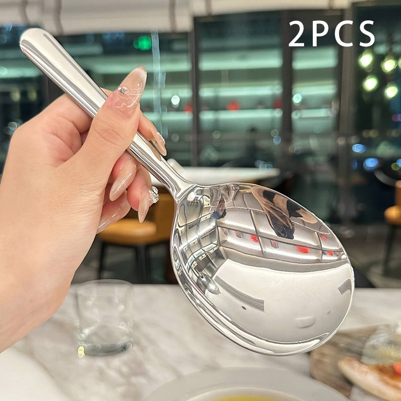 1pc Cuchara Grande de Acero Inoxidable para Buffet, Cuchara Grande de Servir, Cuchara para Fiestas/Banquetes/Buffet, Apta para Lavavajillas, Cuchara Plateada de Cocina, Gadgets Prácticos de Cocina para Uso Familiar