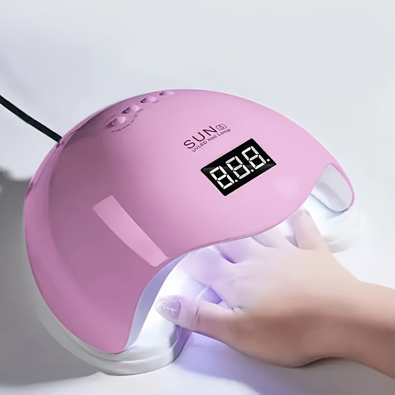 Lámpara LED para uñas con sensor inteligente, luz de curado para esmalte en gel portátil, alimentación por USB, sin batería, 5 regalos festivos esenciales, pantalla LCD, base removible, ideal para uso en casa y salón