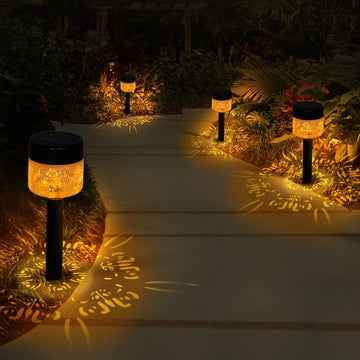 6 Piezas de Luces Solares LED para Jardín, Lámparas Solares Decorativas Exteriores, Luz Solar para Patios, Césped y Terrazas, Decoración Navideña