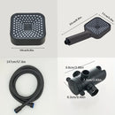 Combo de Cabezal de Ducha Cuadrado de Alto Flujo con Pulverizador de Mano - Montado en la Pared, Acabado Pulido, Configuración de Lluvia - Kit Completo de Mejora de Baño
