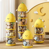 Cubos de Almacenamiento de Plástico Apilables y Modernos - Cilíndricos Transparentes para Juguetes, Muñecas y Marionetas - Cajas de Clasificación de Gran Capacidad, Canastas, Contenedores y Organizadores para la Organización del Hogar