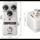 Pedal de compresor de guitarra KOKKO - Procesador de efectos analógicos alimentado por USB con controles de sostenimiento, nivel, ataque y luz LED roja, diseño compacto para estudios y actuaciones en vivo, pedal de efectos de guitarra, grabación de estud
