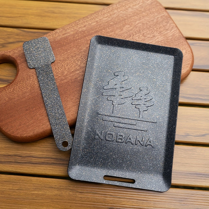 Sartén de parrilla antiadherente estilo japonés - Placa de BBQ mini cuadrada para cocinar al aire libre, ideal para asar carne, verduras y arroz - Hierro duradero con distribución de calor uniforme, sartén de parrilla