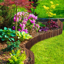 Valla de jardín de madera rústica de diseño curvo flexible para protección de mascotas y privacidad, decoración de patio y sendero en estilo pastoril, valla de jardín, barrera de protección de mascotas, estética natural, madera duradera.