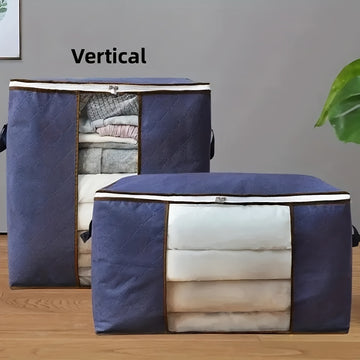 1 Pieza, Bolsa de almacenamiento de ropa de gran capacidad, manipulación de ropa de cama tejida gruesa, mantas y otros artículos de cama, bolsa de almacenamiento de ropa plegable para hotel o tienda