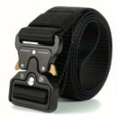 Cinturón táctico para hombre de nailon negro con hebilla automática - Material de lona resistente, ideal para actividades al aire libre y deportes, regalo perfecto para entusiastas del deporte, cinturón deportivo|Estilo táctico|Cinturón con hebilla autom