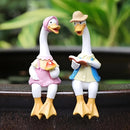 Encantadoras figuras de pata de resina de pato, ideal para decoración de jardín al aire libre, patio, villa y escena de granja, con detalles pintados a mano, para uso interior y exterior.