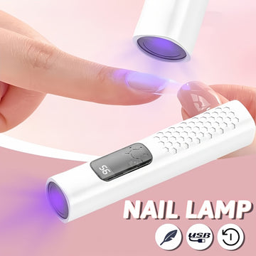 1pc Lámpara de Secado para Uñas MACROCOSM Recargable USB, Portátil con Temporizador y Pantalla de Batería, Luz LED Multifuncional Negra para Secado Rápido - Blanco, Accesorio de Belleza, Herramienta Elegante, Diseño Compacto, Plástico Duradero, Manicura