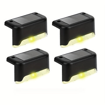 Paquete de 4 Luces Solares para Terraza, Luces Solares para Valla, Luces Exteriores IP44 para Patio, Luces Solares con Energía Solar, Luz Solar para Escalones al Aire Libre, Iluminación Solar para Vallas y Escaleras en Cercas, Pasos, Patios, Terrazas, Ja