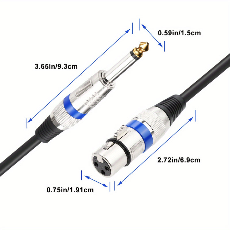 Cable de Audio i-Zclive de Alta Calidad de 6.35mm a XLR Hembra, Macho a Hembra, Aleación de Zinc, Doble Blindado para Transmisión Estable, Ideal para Micrófonos y Tarjetas de Sonido a Consolas de Mezcla