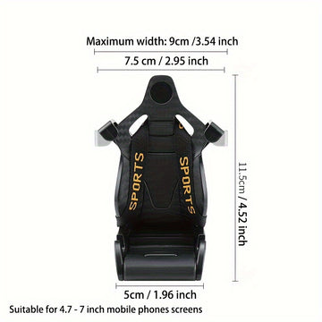 Soporte para teléfono de coche con forma de asiento de carreras, soporte para GPS, salida de aire para coche