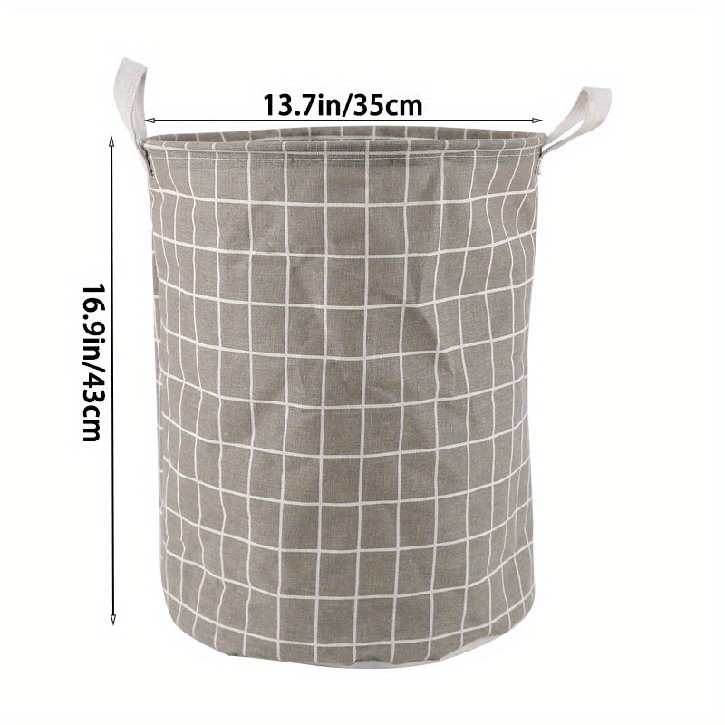 Cesto Redondo Portátil para Ropa, 1 pza Cesto Redondo Portátil para Ropa Sucia, Cesta de Lavandería, Cubo de Almacenamiento