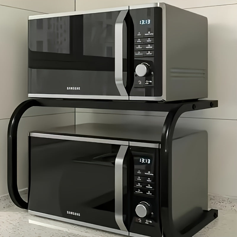 Estantería de Acero Inoxidable en Forma de U, 1 Pieza, Adecuada para Microondas, Soporte Independiente, Organizador de Cocina, Estante Vertical de Doble Nivel Resistente - Diseño Anticorrosivo y Antiadherente | Alta Resistencia al Calor | Para Platos/Bot