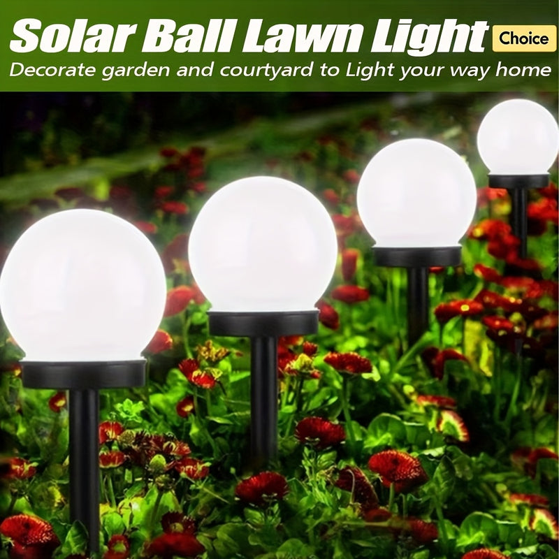 Luces de jardín de bola LED solares - Adecuadas para caminos, patios, terrazas, césped y patios. Iluminación exterior para paisajes. Plástico duradero, encendido/autoapagado, iluminación de acento para césped. Luz exterior moderna. Luces solares.