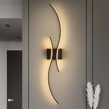 Aplique de pared LED moderno con función de luz regulable, material de vidrio, para sala de estar, comedor, oficina, dormitorio - Montaje semi empotrado, accesorio desmontable, cableado, no requiere batería, compatible con 85-265 V, incluye herrajes de i