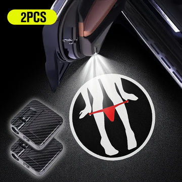 2 piezas de luces traseras de coche LED con diseño de silueta de niña juguetona - Rojo y blanco, alimentadas por batería, ajuste universal para coches, SUV y más - Regalo ideal para vacaciones para hombres y mujeres, luces traseras para coches, sin bater