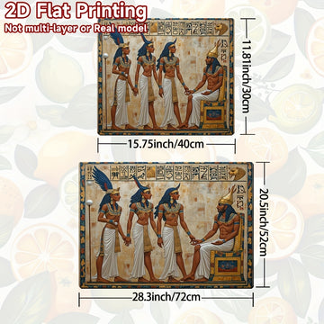1pc Protector de Estufa con Deidades Egipcias - Decoración Antigua Egipto con Anubis y Horus, Superficie Antideslizante para Cocinas a Gas/Electricidad/Inducción - Resistente a Rayaduras y Calor, Fácil Limpieza en Poliéster, Diseño Hieroglífico, Impresió