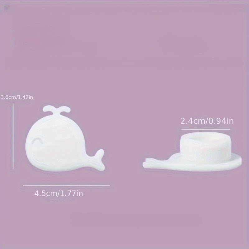 1/2 piezas Anillo de desbordamiento para lavabo, diseño de ballena adorable, cubierta embellecedora para lavabo, plástico, accesorio de decoración para baño del hogar