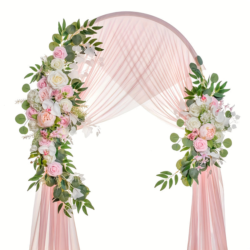 Juego de 2 piezas de flores artificiales para decoración de arco de boda, área de bienvenida, colgantes, flores angulares, decoración exterior, puerta, arreglo floral para bodas