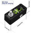 Amplificador de efecto de guitarra Amuzik Mini Booster, aleación de aluminio negro, verdadero aumento de ganancia, señal analógica, control de perilla, cableado, ≤36V, no requiere batería
