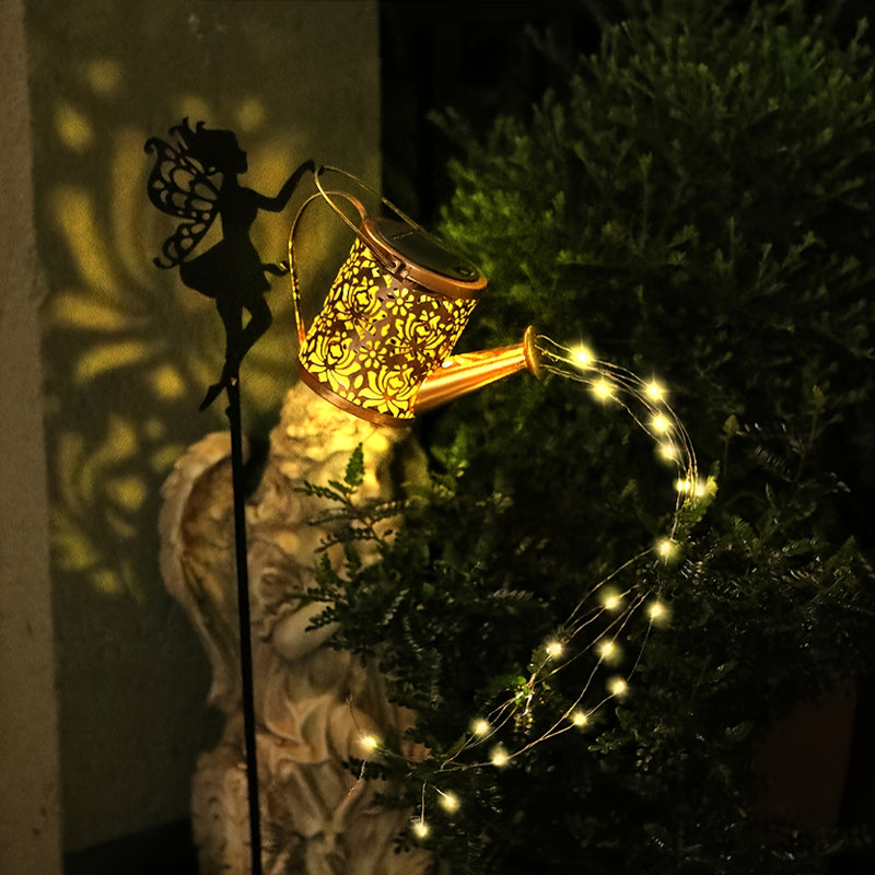 Botella de Agua Solar con Luz - Lámpara Mágica para Exteriores con Efecto de Rociador, Luz Suave y Flujo de Agua, Sensor Automático de Luz en Noche Oscura, Decoración de Cuento de Hadas para Jardín/Patio o Habitación Infantil