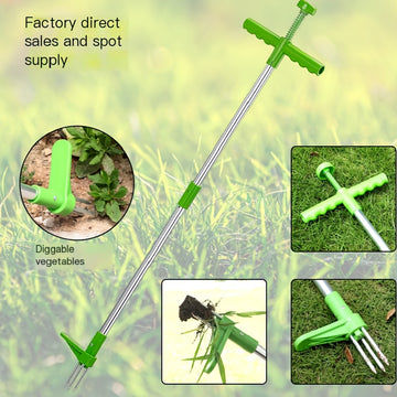 Extracción de Malas Hierbas de Aluminio DZT, Herramienta Manual para Deshierbar, Deshierbador de Jardín de Metal, Instrumento de Excavación de Verduras Conveniente, Herramienta de Jardinería Manual, No Necesita Electricidad ni Batería, Herramienta de Jar