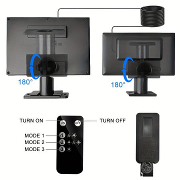 172 luces solares LED brillantes con sensor de movimiento para exteriores, control remoto, panel independiente, cable de 5,0 metros, iluminación de amanecer a anochecer, farola solar para porche exterior, patio, jardín, cobertizo, pared, regalo de Navida