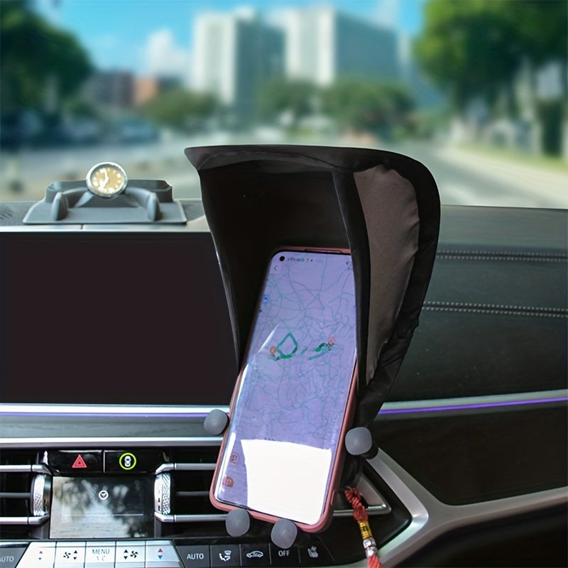 Soporte Plegable para Teléfono de Coche - Montaje en Ventilación y Visera de Nylon No Reflectante, Compatible con Todos los Vehículos, Protector de Pantalla Navegación Manos Libres, Fácil Instalación (No Impermeable), Accesorio para Vehículo, Diseño Mini