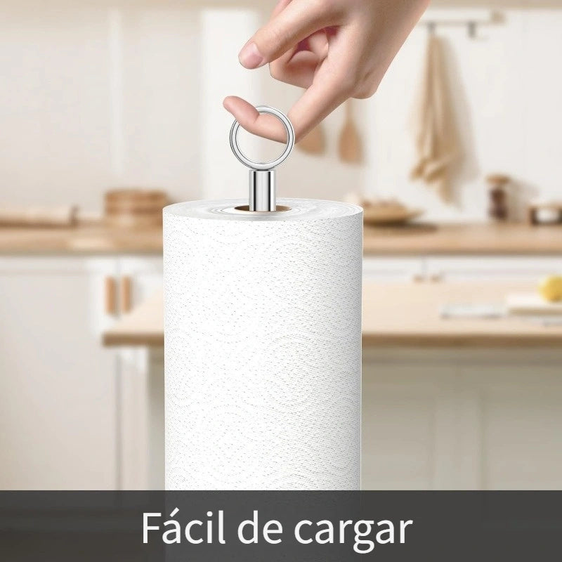 Soporte Moderno para Toallas de Papel de Acero Inoxidable - Antideslizante, Soporte de Encimera para Organización de Cocina y Baño