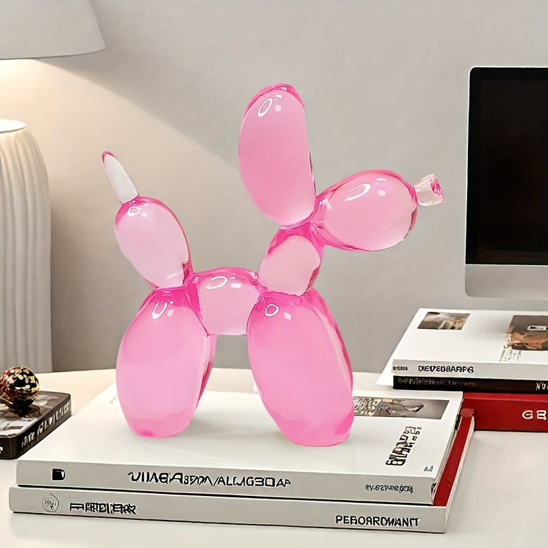 Decoración de perro globo rosa translúcido brillante - Ideal para decoración interior y exterior, fiestas temáticas, Navidad, Halloween, Pascua, Acción de Gracias y bodas de primavera-verano.