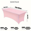 1 mantel rectangular de cobertura total, cubierta de mesa elástica de poliéster, mantel extensible lavable a máquina, cubierta ajustable resistente a arrugas, ideal para cocina, comedor, reuniones al aire libre, fiestas y eventos festivos