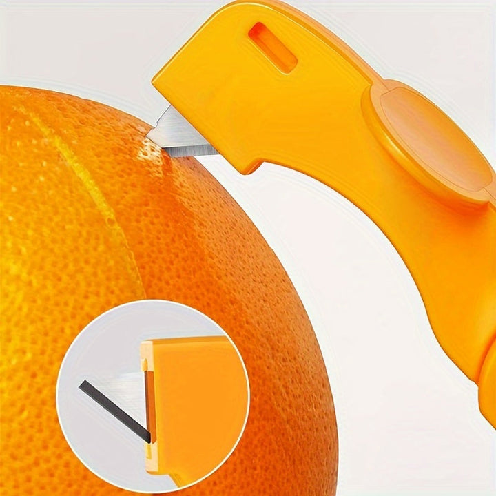 Pelador de Naranjas Plegable Portátil – Multifuncional, Fácil de Agarrar, Cortador y Pelador de Frutas de Metal, No Necesita Electricidad, Seguro para Contacto con Alimentos, Ideal para Uso en Cocina, Pelador para Naranjas